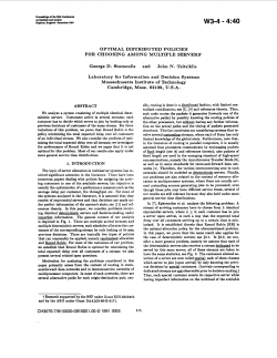 Optimal distributed policies for choosing among multiple servers