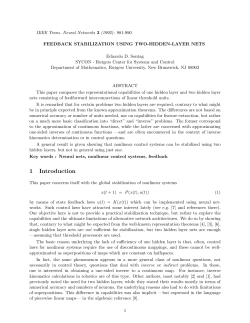 FEEDBACK STABILIZATION USING TWO-HIDDEN