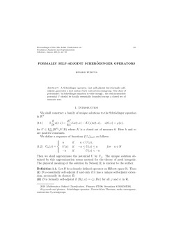 FORMALLY SELF-ADJOINT SCHER&uml;ODINGER OPERATORS 1