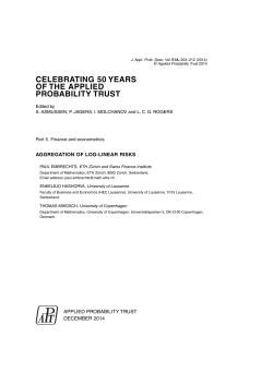 CELEBRATING 50 YEARS OF THE APPLIED PROBABILITY TRUST