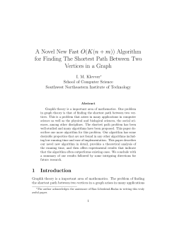 Algorithm for Finding The Shortest Path Between Two Vertices in a