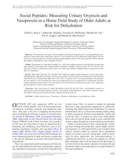 Social Peptides: Measuring Urinary Oxytocin and