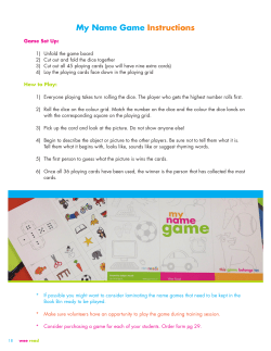 My Name Game Instructions