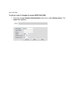 Configuring RENTCafé CRM in Voyager