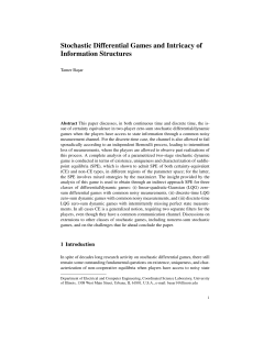 Stochastic Differential Games and Intricacy of Information Structures