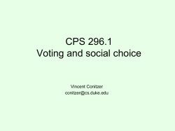 CPS 296.1: voting and social choice