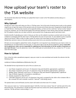 How upload your team`s roster to the TSA website