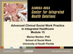Advanced Clinical Social Work Practice in Integrated Healthcare