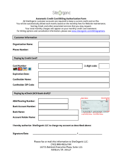 Automatic Credit Card Billing Authorization Form