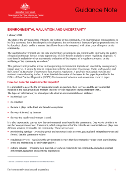 environmental valuation and uncertainty guidance note