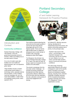 Portland Secondary College - Department of Education and Training