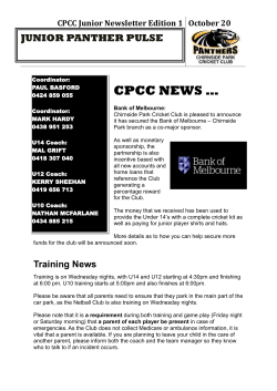 CPCC NEWS - Chirnside Park Cricket Club