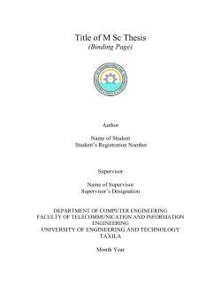 Format (Template) for M.Sc. Thesis
