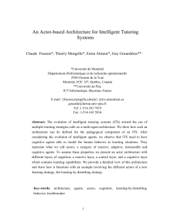 An Actor-based Architecture for Intelligent Tutoring Systems