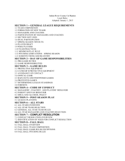 game rules section 4 - Indian River County Cal Ripken/Babe Ruth
