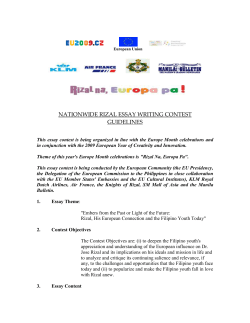 Campaign for Join Rizal`s Trek to Europe