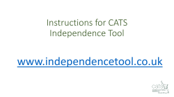 Instruction for CATS Independence Tool