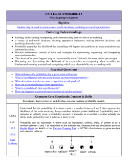 PROBABILITY Big Idea Enduring Understandings