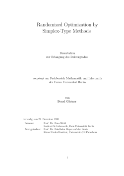 Randomized Optimization by Simplex
