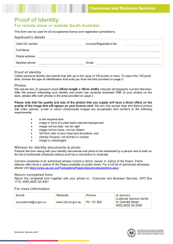 Proof of Identity - Consumer and Business Services