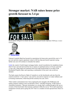 Stronger market: NAB raises house price growth forecast to 3.4 pc