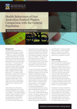 Health Behaviours of Past Australian Football Players: Comparison