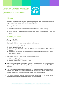 OPEN A COMPETITION RULES (Boulderjam