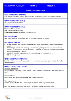 Autumn LESSON - Wiltshire Healthy Schools
