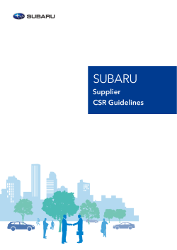 SUBARU Supplier CSR GuidelinesPDF/1.31MB