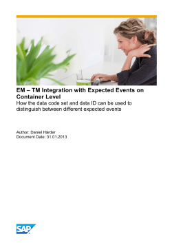 EM – TM Integration with Expected Events on Container