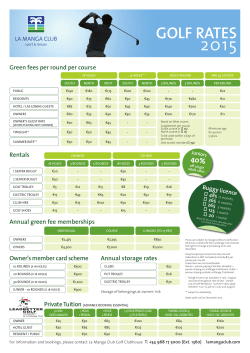 GOLF rates - La Manga Club