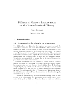 Differential Games : Lecture notes on the Isaacs