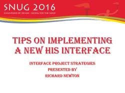 Tips on Implementing on New HIS Interface