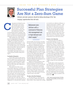 Successful Plan Strategies Are Not a Zero-Sum Game