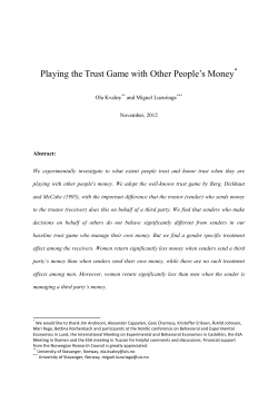 Playing the Trust Game with Other People`s Money