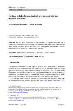 Optimal policies for constrained average