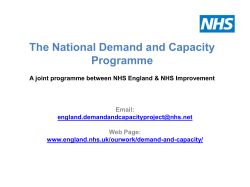 The national demand and capacity programme