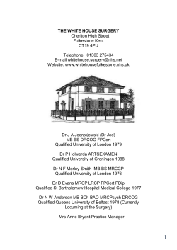 THE WHITE HOUSE SURGERY 1 Cheriton High Street Folkestone