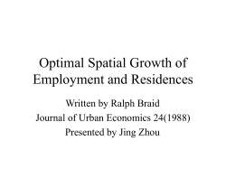 Optimal Spatial Growth of Emplyment and Residences