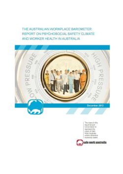 The Australian Workplace Barometer: Report on