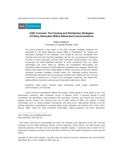 CAP! Comcast: The Framing and Distribution Strategies of Policy