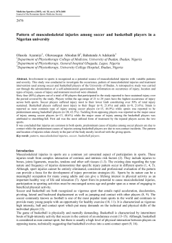 Pattern of musculoskeletal injuries among