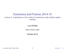 Economics and Finance, 2014-15 - Lecture 4