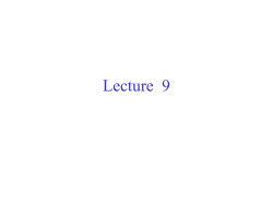 Ninth Lecture