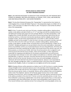 OFFICIAL RULES for UNICO SYSTEM KEY