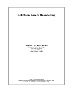 Beliefs in Career Counselling