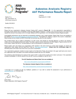 Asbestos Analyst Registry (AAR)