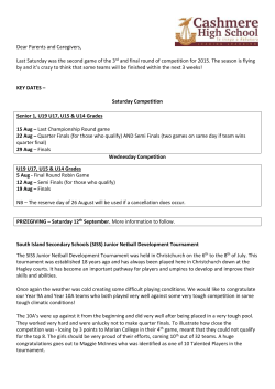 Dear Parents and Caregivers, Last Saturday was the second game