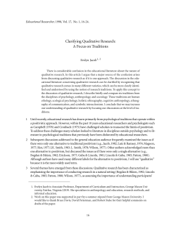 Clarifying Qualitative Research - Indiana University Bloomington