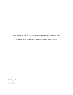 An Analysis of the North East Worker Registration Scheme